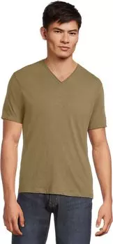 Футболка John Varvatos Miles V Neck Tee, хаки