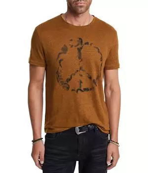 Футболка John Varvatos Spray Peace Tee, цвет Sienna Brown