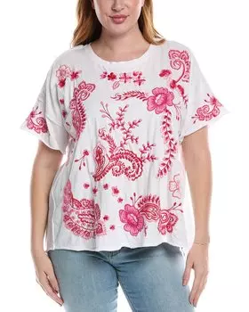 Футболка Johnny Was Plus Raw Detail Swing, белый