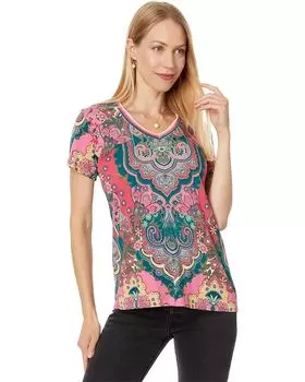 Футболка Johnny Was The Janie Favorite V-Neck Tee, цвет Paisley Melody