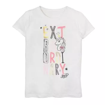 Футболка JoJo Siwa Extraordinary Unicorn Stack для девочек 7–16 лет Licensed Character, белый