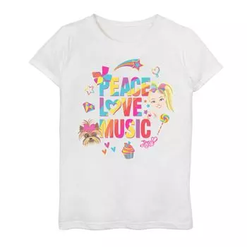 Футболка JoJo Siwa "Peace Love Music" для девочек 7–16 лет Licensed Character, белый
