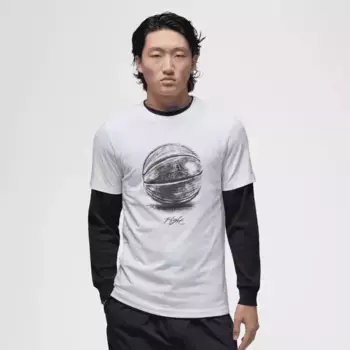 Футболка Jordan BBall Short Sleeve Tee, белый/черный