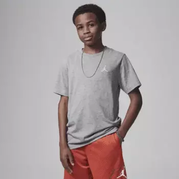 Футболка Jordan Big Kids' Jumpman Air Embroidered T-Shirt, цвет Carbon Heather