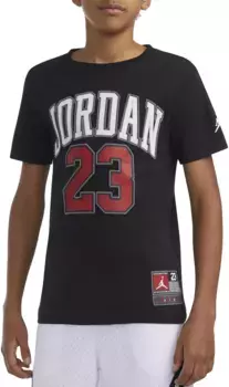 Футболка Jordan из баскетбольного джерси с графическим рисунком для мальчиков, цвет Black/Gym Red