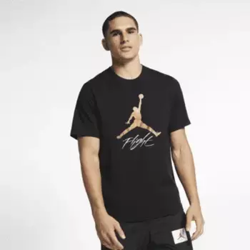 Футболка Jordan Jumpman Flight, цвет Black/Metallic Gold