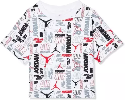 Футболка Jordan Kids Cool Stack All Over Print Tee, белый