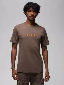Футболка Jordan M J PSG SS WORDMARK TEE, коричневый