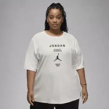 Футболка Jordan Women's Girlfriend T-Shirt (Plus Size), цвет Sail/Black