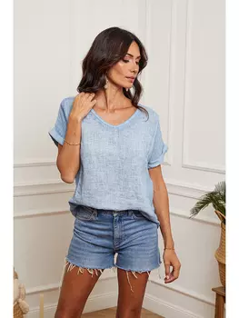 Футболка Josfine Leinen, светло-синий