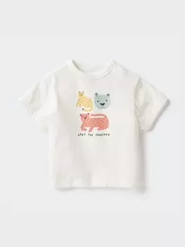 Футболка joy of print dry с круглым вырезом Uniqlo, цвет 01 белый