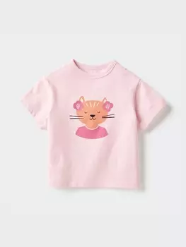 Футболка joy of print dry с круглым вырезом Uniqlo, цвет 10 розовый