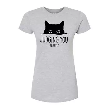 Футболка Judgeing You Cat для юниоров Licensed Character, серый
