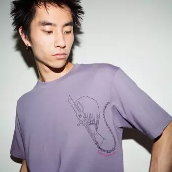 Футболка Jujutsu Kaisen Kaidama/Tamaori/Shibuya Incidents UT Uniqlo, фиолетовый