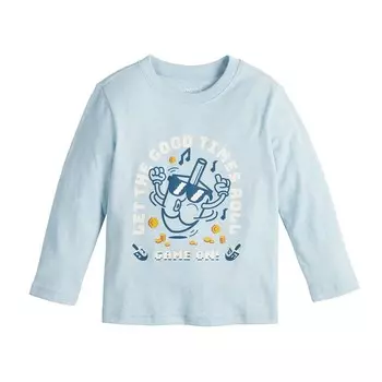 Футболка Jumping Beans Hanukah Dreidel "Good Times Roll" с длинными рукавами и рисунком для мальчиков и малышей, цвет Good Times Roll
