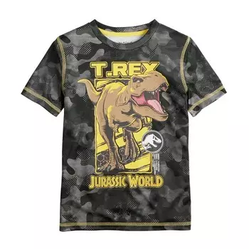 Футболка Jumping Beans Jurassic World T-Rex для мальчиков 4–12 лет с активным рисунком и короткими рукавами, черный