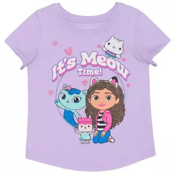 Футболка Jumping Beans «Кукольный домик Габби» для малышей и малышей «Время мяу» с рисунком, цвет Lavender Jane