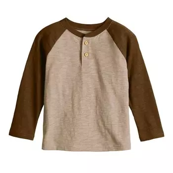 Футболка Jumping Beans с длинными рукавами и регланами для мальчиков и малышей, бежевый
