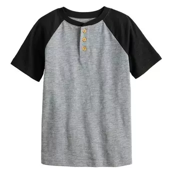 Футболка Jumping Beans с короткими рукавами и реглан для мальчиков 4–12 лет, цвет Medium Gray