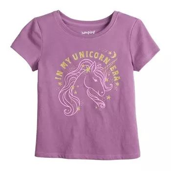 Футболка Jumping Beans с причудливым рисунком для девочек 4–12 лет, цвет Purple Unicorn