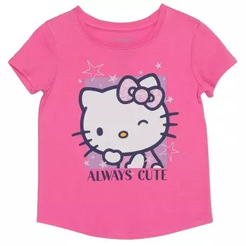 Футболка Jumping Beans с рисунком Hello Kitty Winking «Always Cute» для девочек и малышей, цвет Anabelle Pink