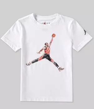 Футболка Jumpman акварельного цвета с короткими рукавами Jordan Little Boys 4–7, белый