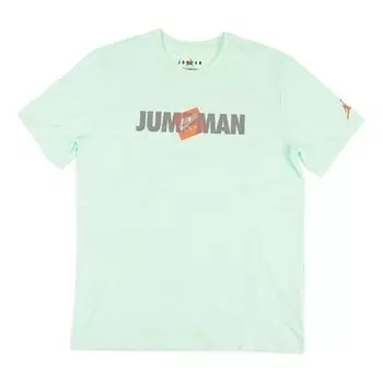 Футболка jumpman алфавит печать спортивные круглый вырез короткий рукав Air Jordan, зеленый