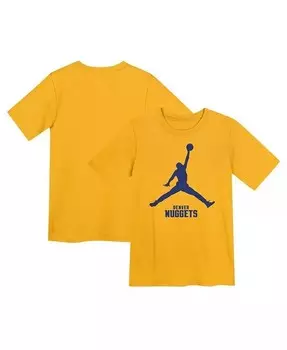 Футболка Jumpman Essential Denver Nuggets Essential для дошкольников Jordan, золотой