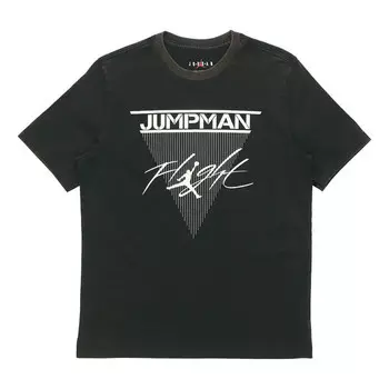 Футболка jumpman flight flying man с принтом короткий рукав Air Jordan, черный