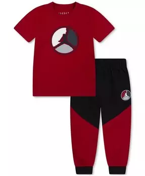 Футболка Jumpman и летные брюки для маленьких мальчиков, комплект из 2 предметов Jordan, черный