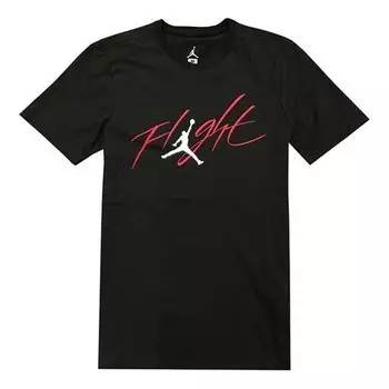 Футболка jumpman logo круглый ворот athleisure casual sports короткий рукав Air Jordan, черный