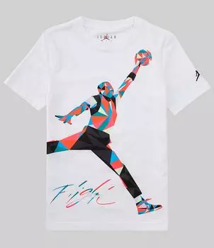 Футболка Jumpman с короткими рукавами Jordan Big Boys 8–20 с мозаикой, белый