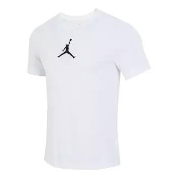 Футболка jumpman с логотипом и принтом спортивная круглая горловина с коротким рукавом белая Air Jordan, белый