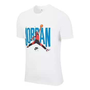 Футболка jumpman с логотипом и принтом трикотажные с круглым воротом мужские Air Jordan, белый