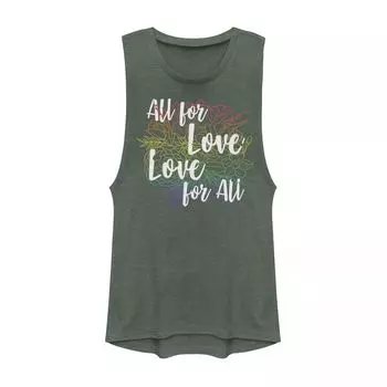 Футболка Junior's All For Love Love For All с градиентным цветочным контуром и мускулами