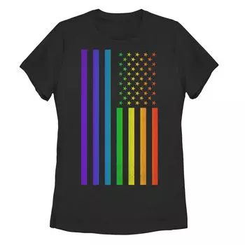 Футболка Junior's Americana Rainbow с вертикальными звездами и полосками