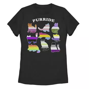 Футболка Junior's Purride с цветным полосатым рисунком кота