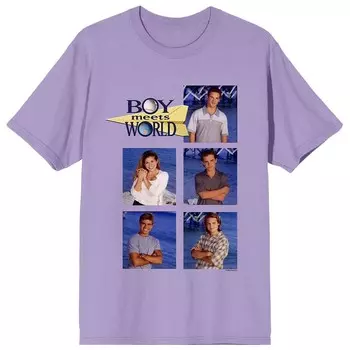 Футболка Juniors' Boy Meets World с рисунком персонажей Licensed Character, фиолетовый