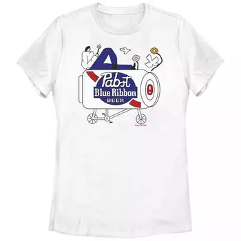 Футболка Juniors' Pabst с синей лентой и плакатом в стиле поп-арт Ride Licensed Character