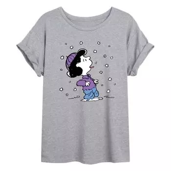 Футболка Juniors Peanuts Lucy Snow большого размера Licensed Character, серый