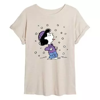 Футболка Juniors Peanuts Lucy Snow большого размера Licensed Character, бежевый