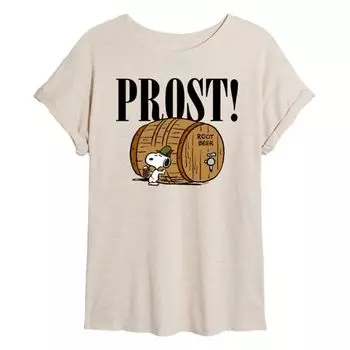 Футболка Juniors' Peanuts Prost Root Beer Snoopy Oversize Licensed Character, бежевый