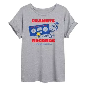 Футболка Juniors peanuts records stereo oversize Licensed Character, серый