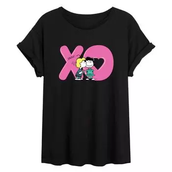 Футболка Juniors' Peanuts XO Lucy Flowy Licensed Character, черный