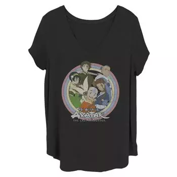 Футболка Juniors' Plus Avatar The Last Airbender Master с V-образным вырезом и рисунком для групповых снимков Licensed Character