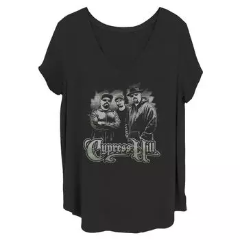 Футболка Juniors' Plus Cypress Hill Graffiti в стиле хип-хоп с V-образным вырезом и рисунком Licensed Character