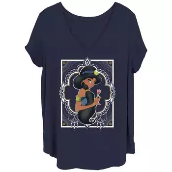 Футболка Juniors' Plus Disney Aladdin Jasmine Licensed Character, темно-синий