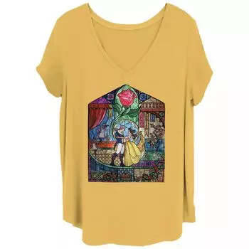 Футболка Juniors' Plus Disney Beauty & The Beast с витражами Licensed Character