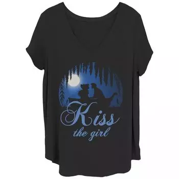 Футболка Juniors' Plus Disney Little Mermaid Kiss Licensed Character, черный