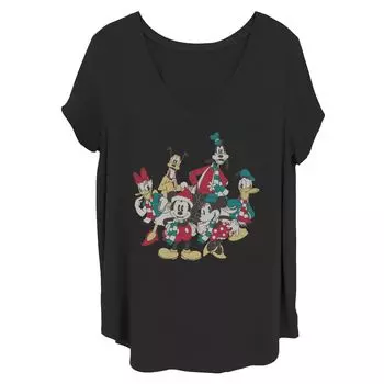 Футболка Juniors' Plus Disney Mickey Holiday Group Shot Licensed Character